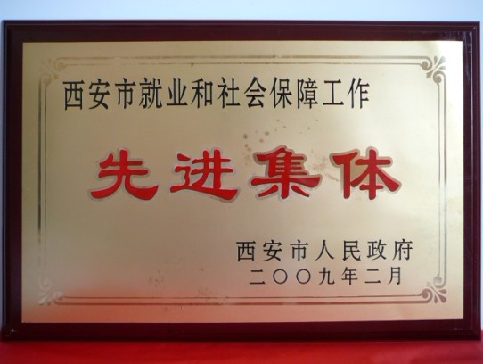 2009年2月，被西安市政府評(píng)為西安市就業(yè)和社會(huì)保障工作先進(jìn)集體